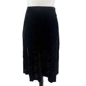 Style & Co Skirt size 6 Black Velveteen Bias Knee A Line Modest Party Cocktail